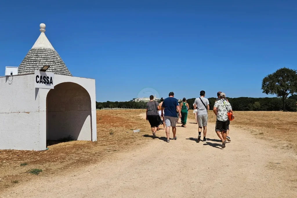 Panoramic view of Alberobello’s trulli from a nearby hill