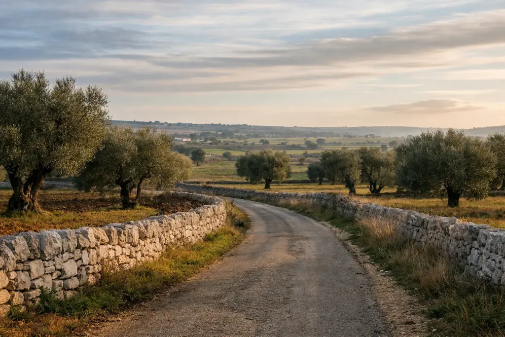 Winter countryside in Puglia ideal for planning an e-bike tour