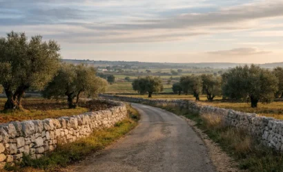 Winter countryside in Puglia ideal for planning an e-bike tour