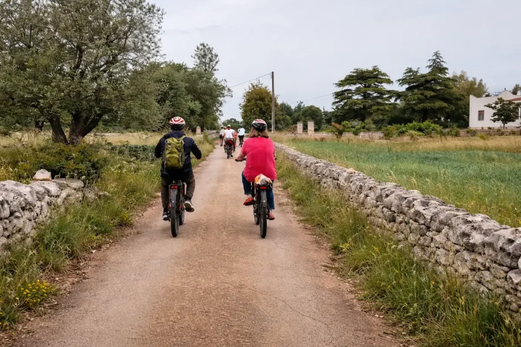 Open countryside fields in Puglia during golden hour