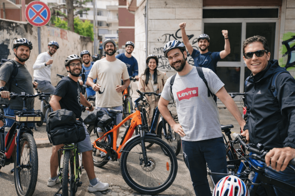 Arrival in Gioia del Colle at the end of the aqueduct e-bike tour
