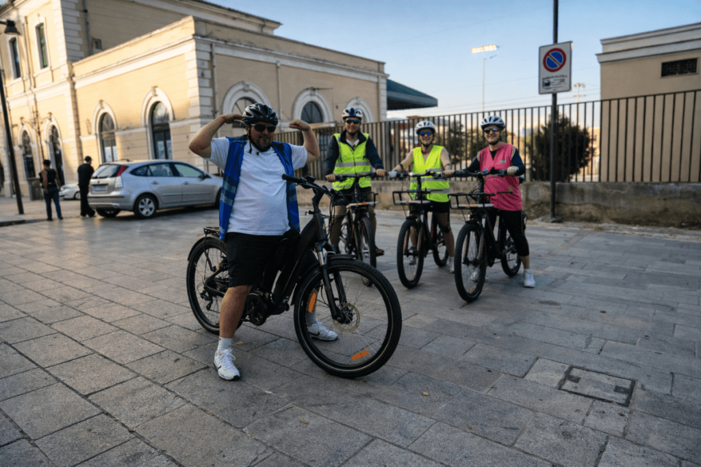Arrival in Gioia del Colle at the end of the aqueduct e-bike tour