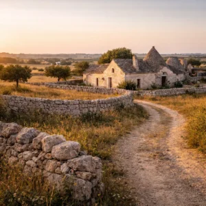 Traditional masseria in the Murgia countryside in Puglia near Gioia del Colle