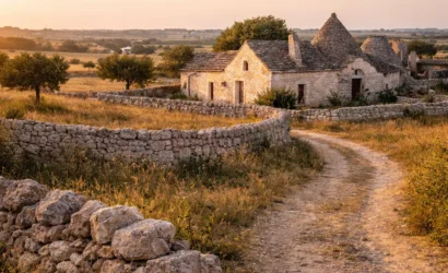 Traditional masseria in the Murgia countryside in Puglia near Gioia del Colle