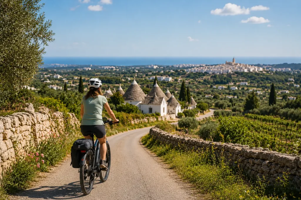 Self-guided cycling holiday in Puglia with e-bikes on quiet countryside roads