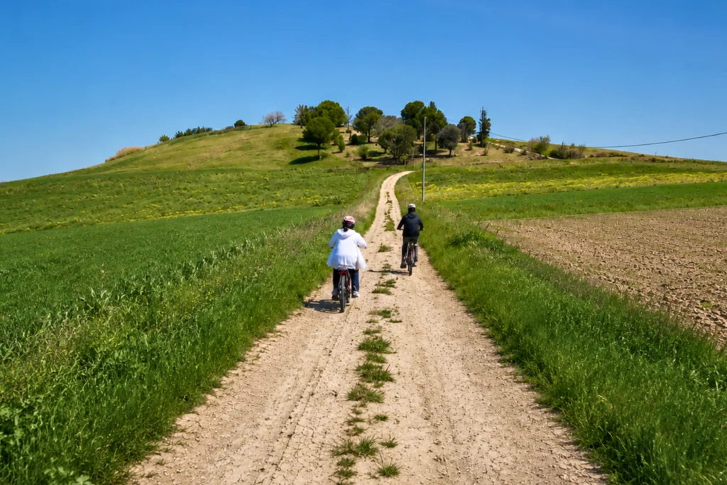 Cycling across the Murgia landscape during the Sassi & Trulli eBike tour
