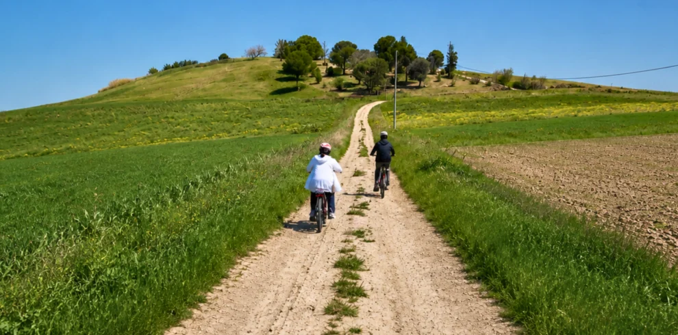 Cycling across the Murgia landscape during the Sassi & Trulli eBike tour
