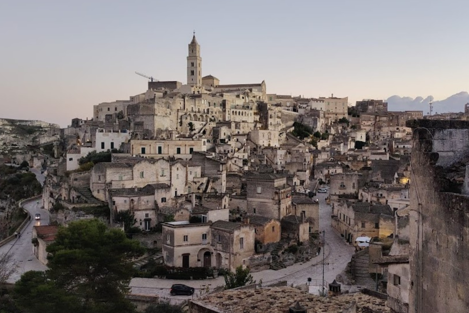 Panoramic view of Matera and the Gravina canyon during the eBike tour