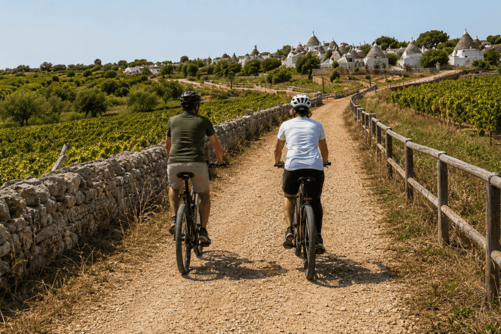 Cycling along the Acquedotto Pugliese route in rural Puglia
